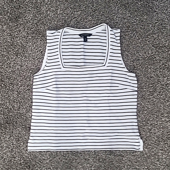 Banana Republic Tops - Banana Republic White and Black Striped Tank Top